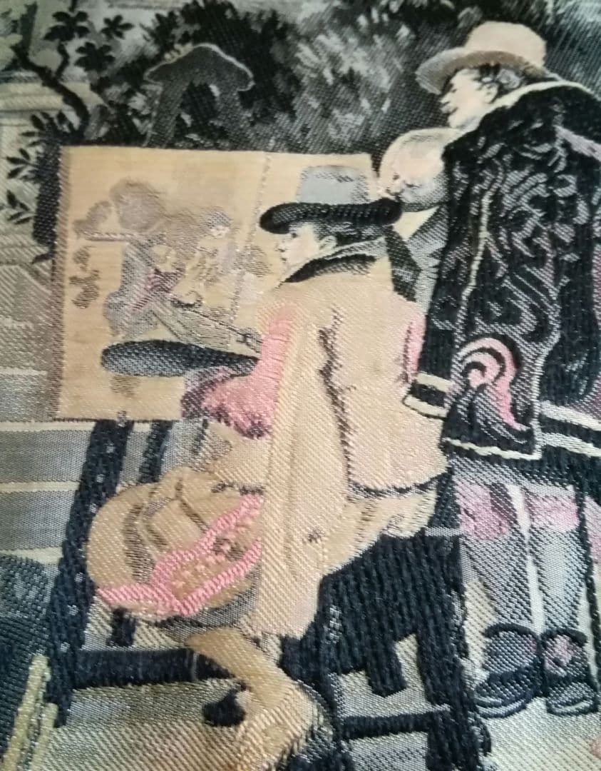 逸品　シルクタペストリー　刺繍絵画　アレクサンドル・ルイ・ルロワール原画