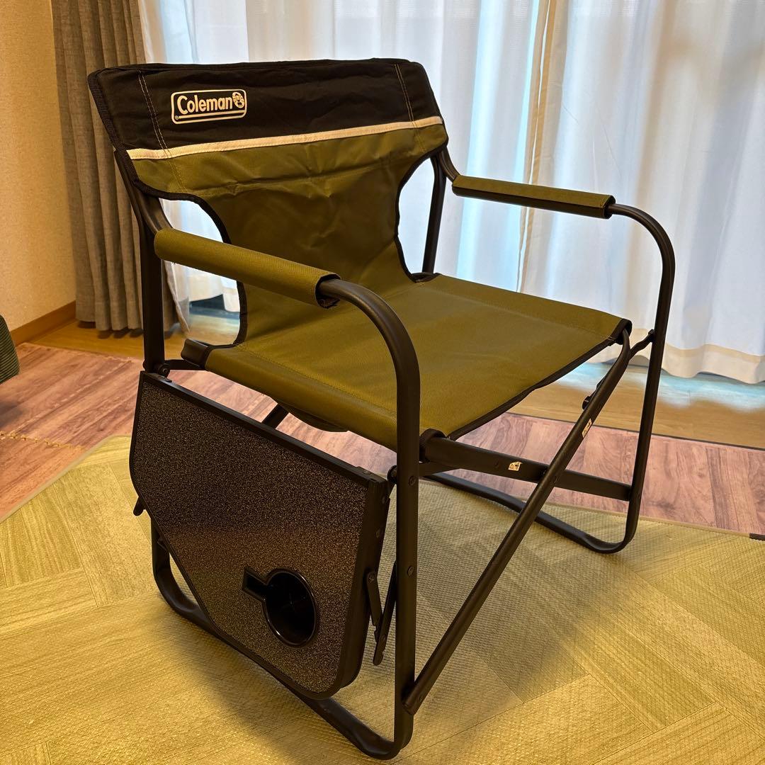 コールマン Coleman サイドテーブル付デッキチェア オリーブ 2脚セット