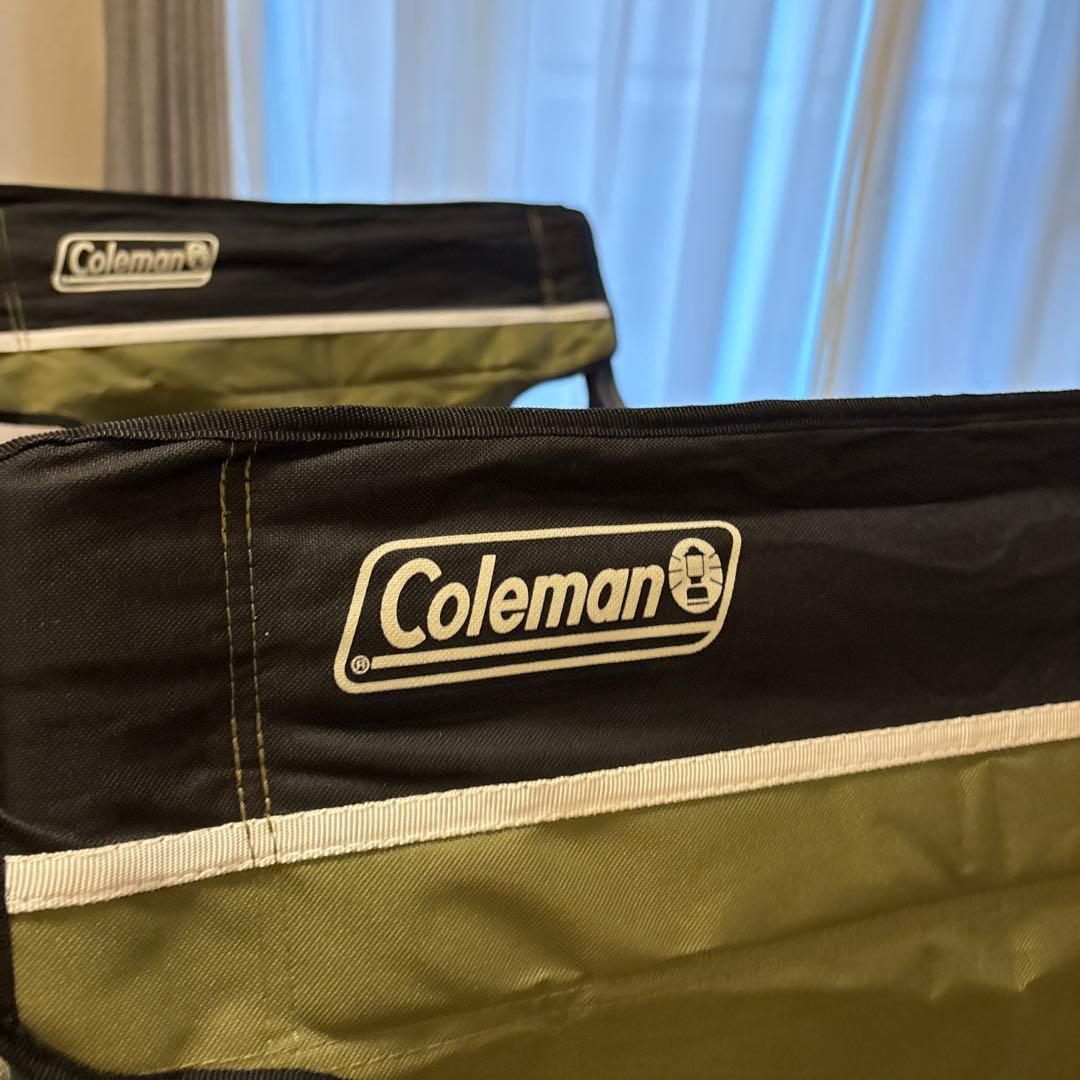 コールマン Coleman サイドテーブル付デッキチェア オリーブ 2脚セット