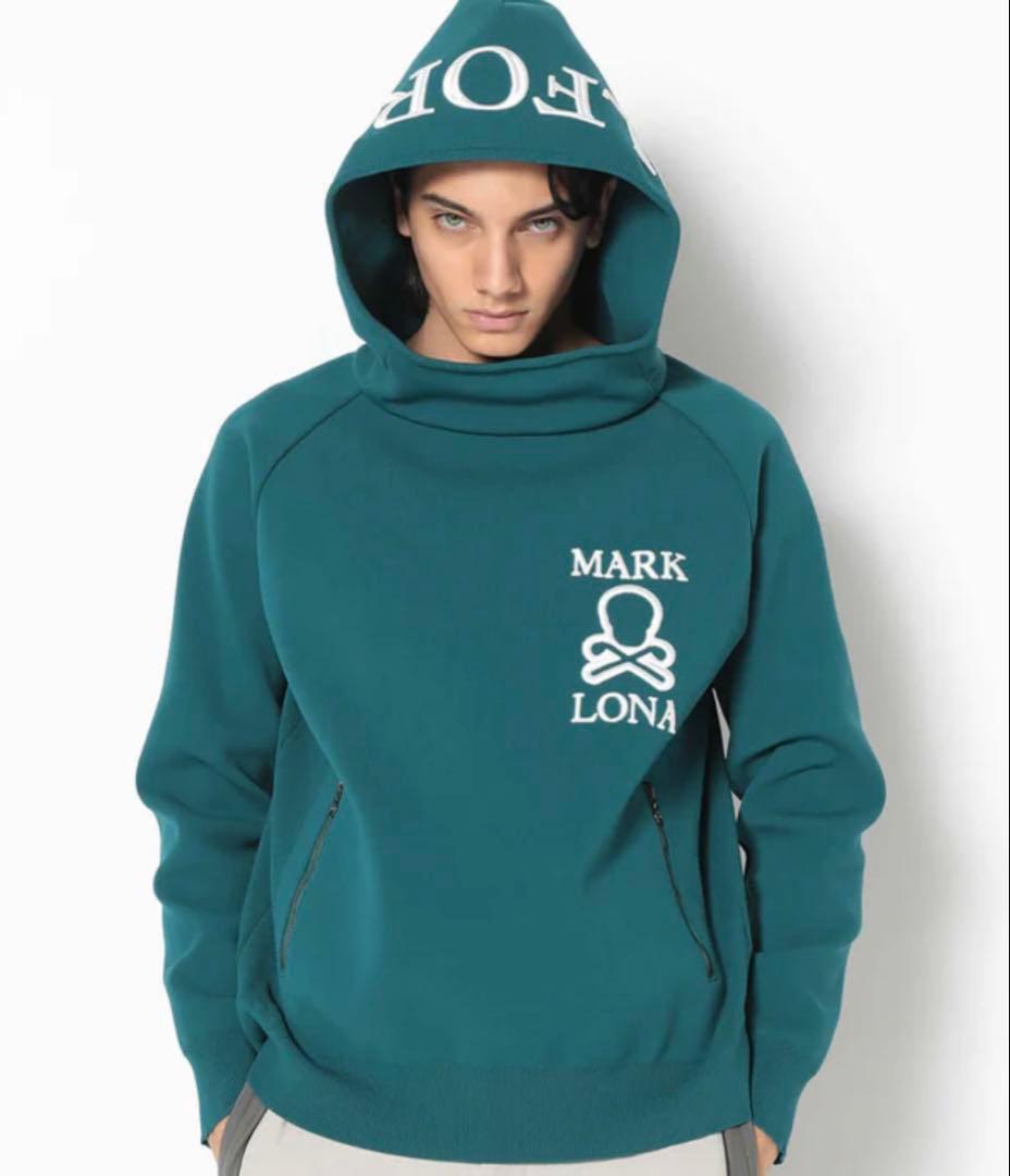 MARK & LONA 46(M) ニットフーデットパーカー グリーン