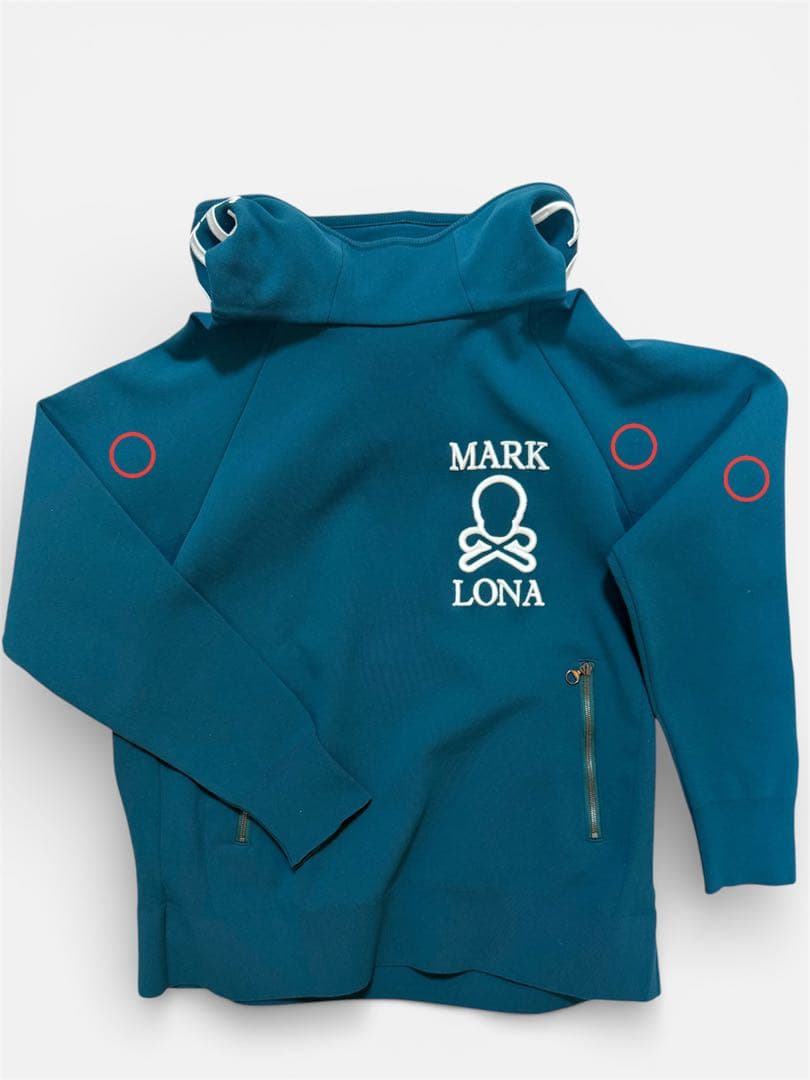 MARK & LONA 46(M) ニットフーデットパーカー グリーン