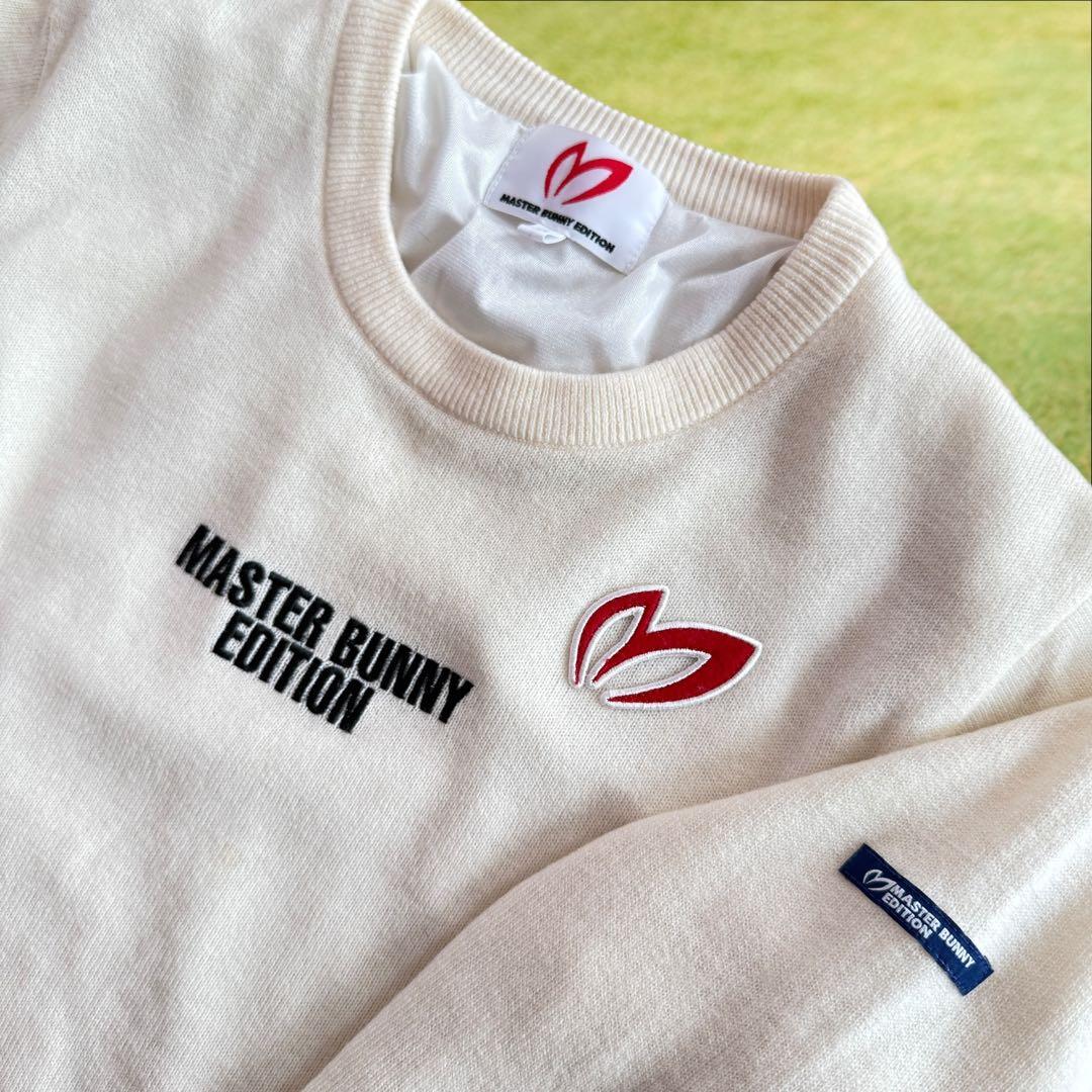 蓄熱　防寒裏地　カシミヤ　マスターバニー　ニット　セーター　4 M〜L相当　白