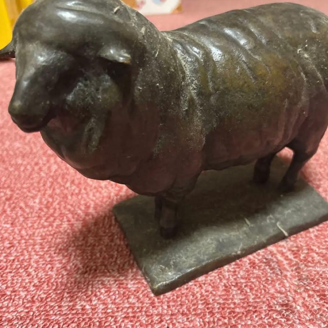 羊日本製 アンティーク 大正・昭和初期の古い羊干支置物 吉兆