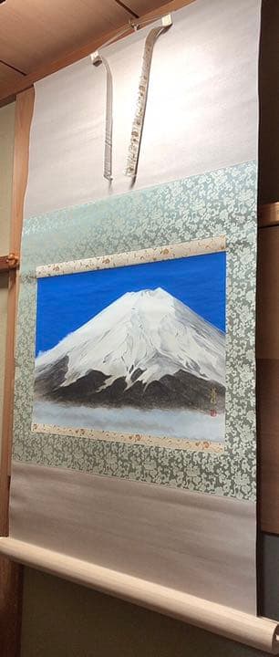 南義信　富士山　掛け軸　掛軸　共箱あり　二重箱 25