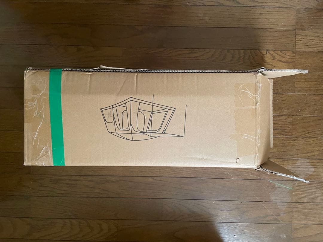 ベージュ/オレンジ キャンプテント 210x320cm、h205cm