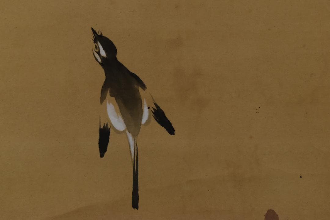 【真作】橋本静水/若松小禽図/掛軸☆宝船☆Z-690