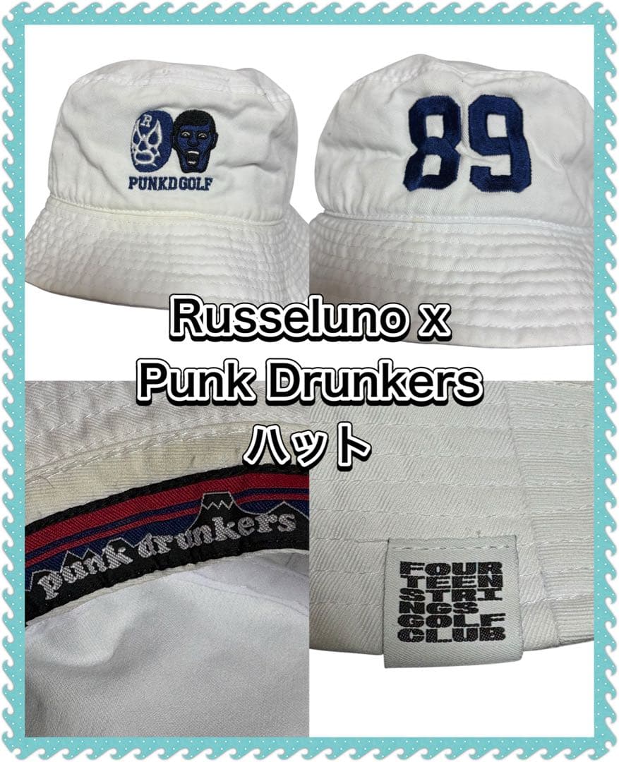 Russeluno x Punk Drunkers ハット　ホワイト　ルチャ