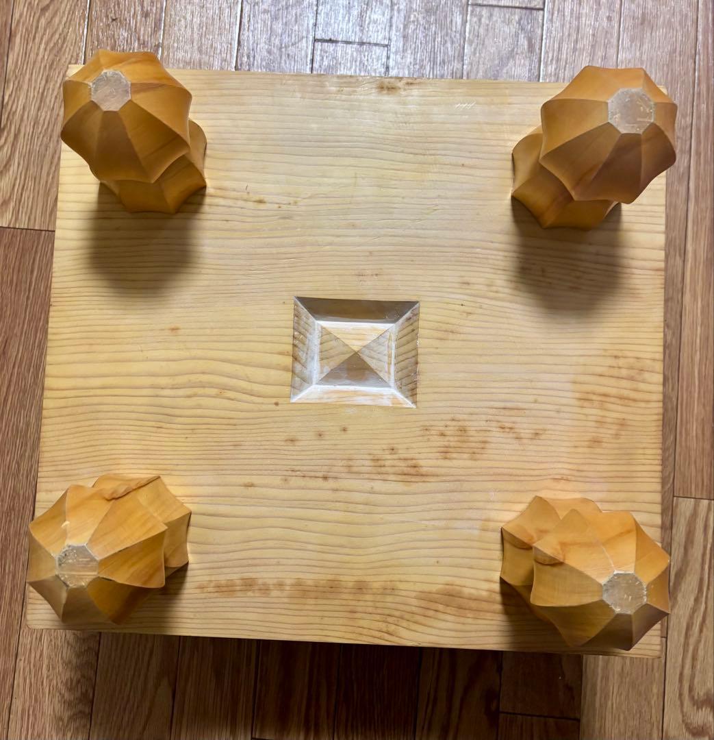 脚付 臍有り 高級碁盤 柾目 囲碁