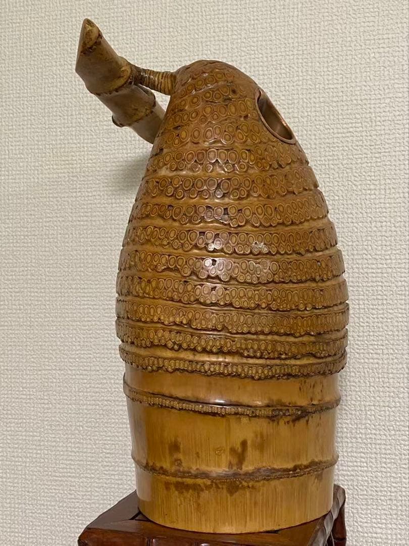 工芸品竹の根置 物飾 日本製 和物花器 年代物 稀少品