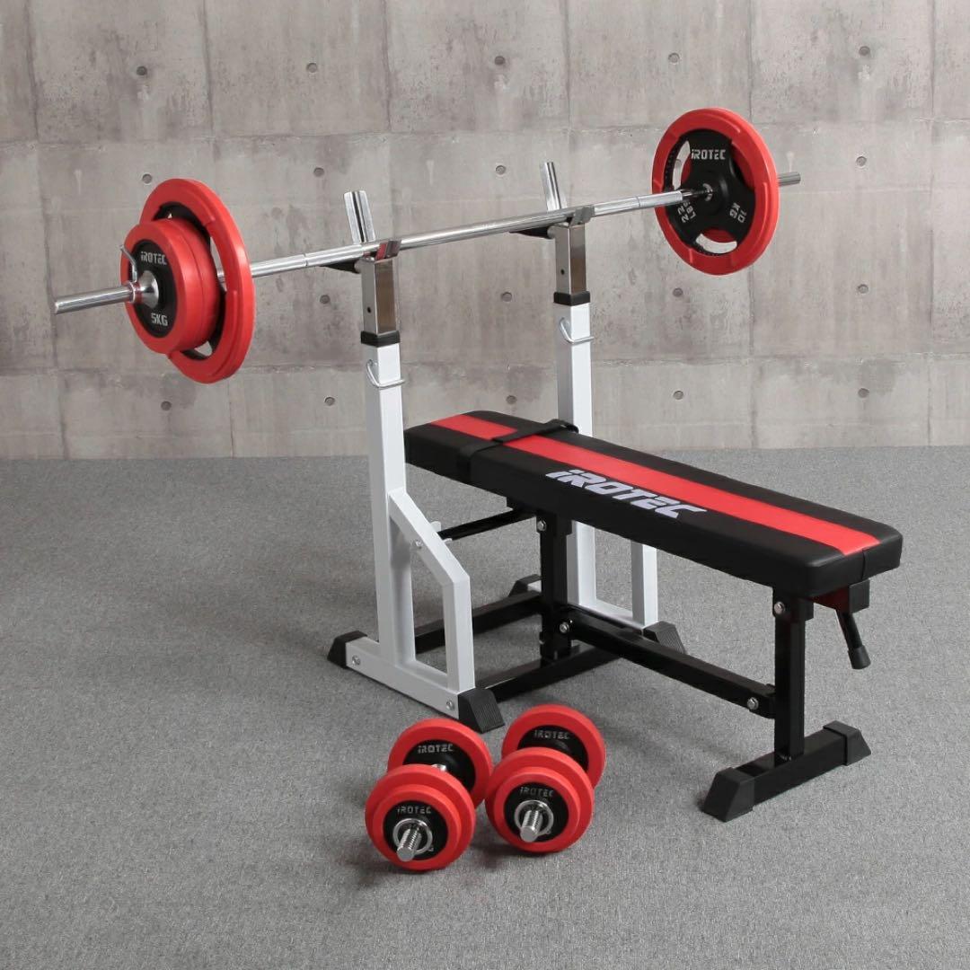 iROTEC トレーニングベンチ 黒/赤 70kg