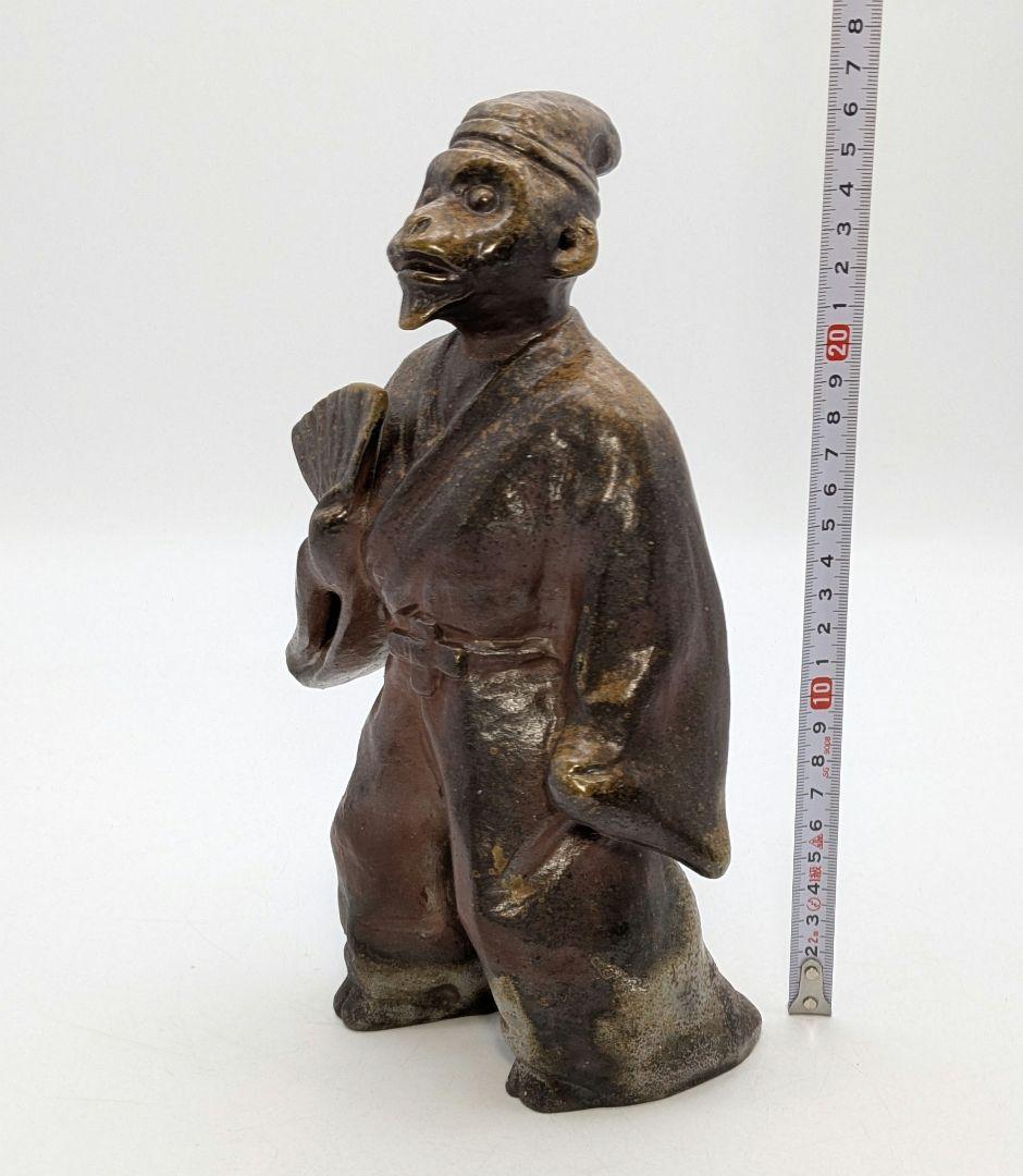 岡山県重要無形文化財 浦上善次 備前焼 壬申置物 共箱栞 サル 猿 三番叟 猿楽