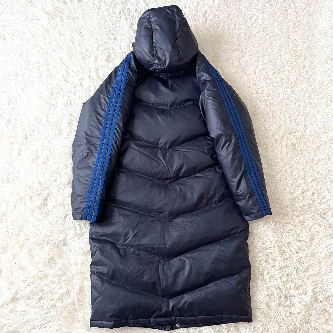 adidas アディダス ダウン ベンチコート Oサイズ ロング　ネイビー