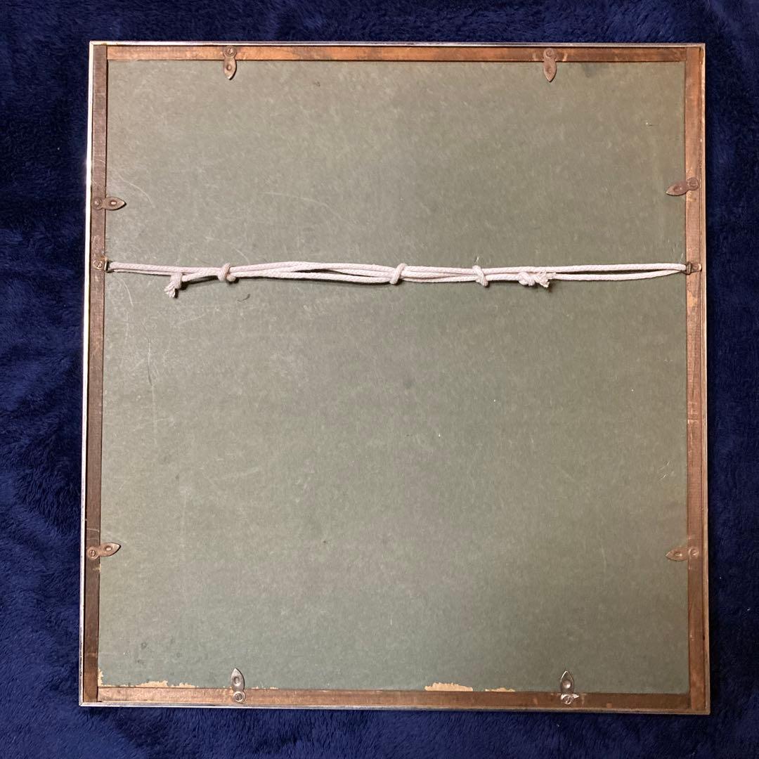 バチカン切手の作者　小関きみ子の聖家族ペン画色紙絵27×24額45×42cm