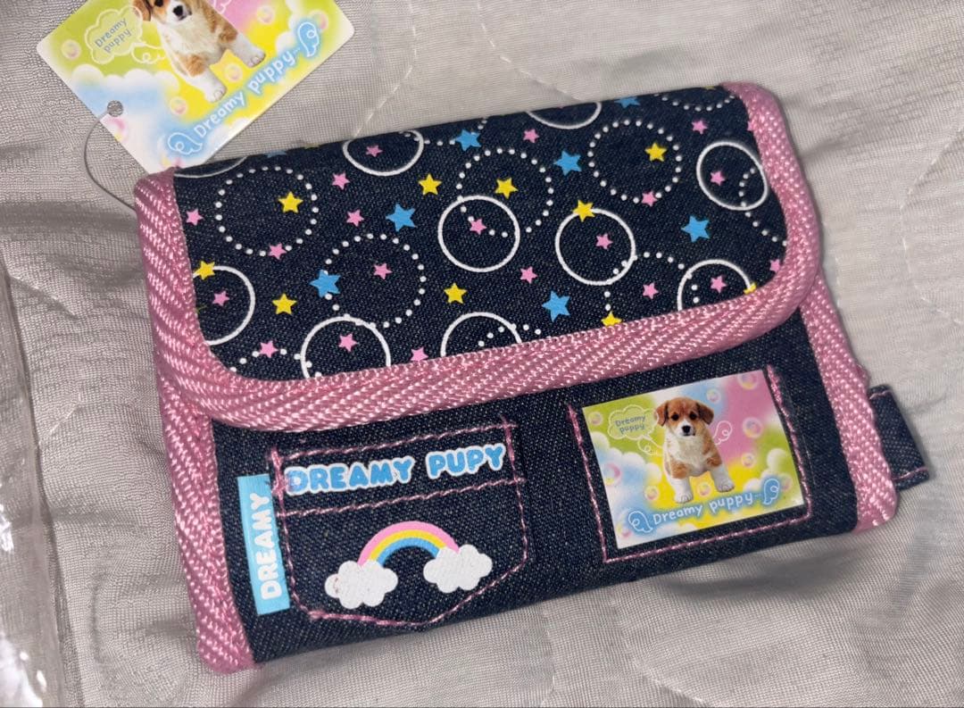 【未使用】財布　平成　Y2K デニム　パピオン　DREAMY PUPPY 当時物