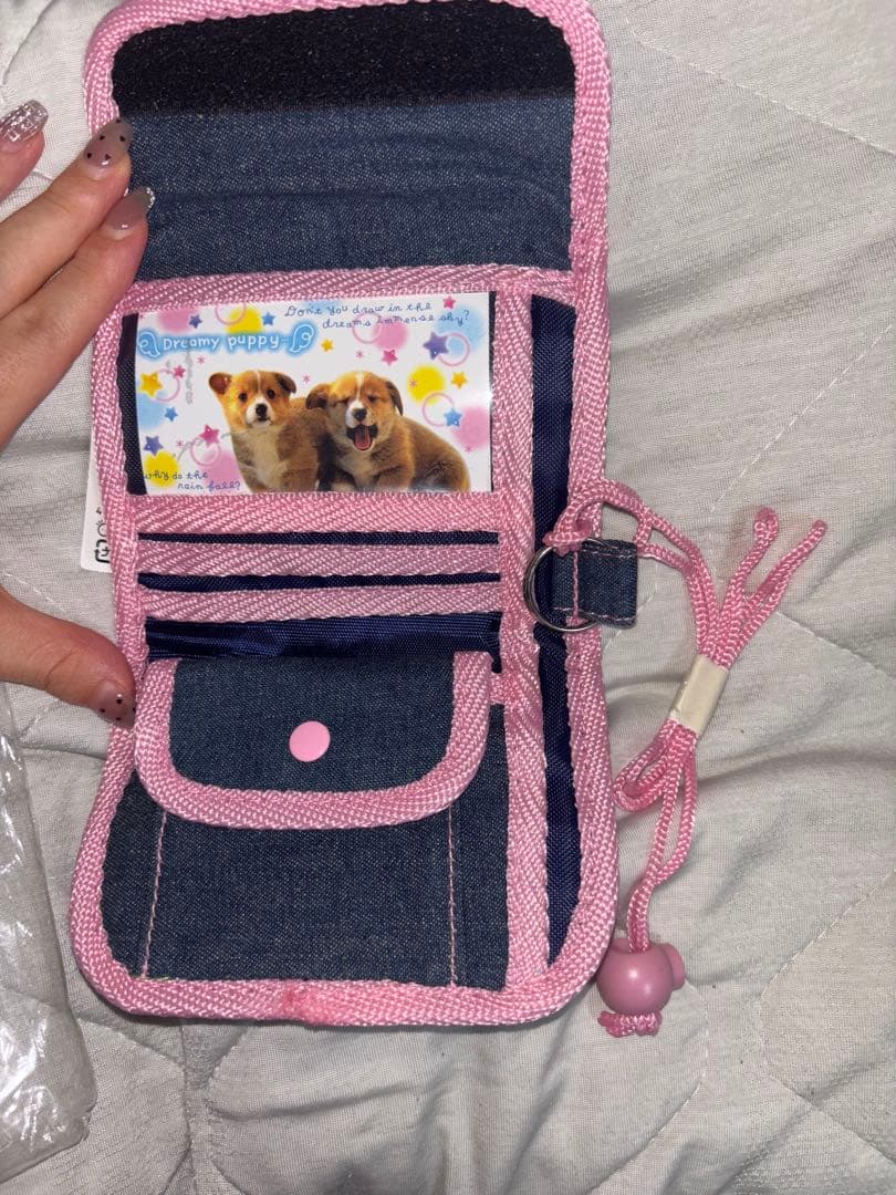 【未使用】財布　平成　Y2K デニム　パピオン　DREAMY PUPPY 当時物