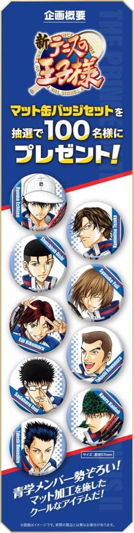 テニスの王子様 テニプリ ジャンプSQ 定期購読者限定 抽選100名 缶バッジ