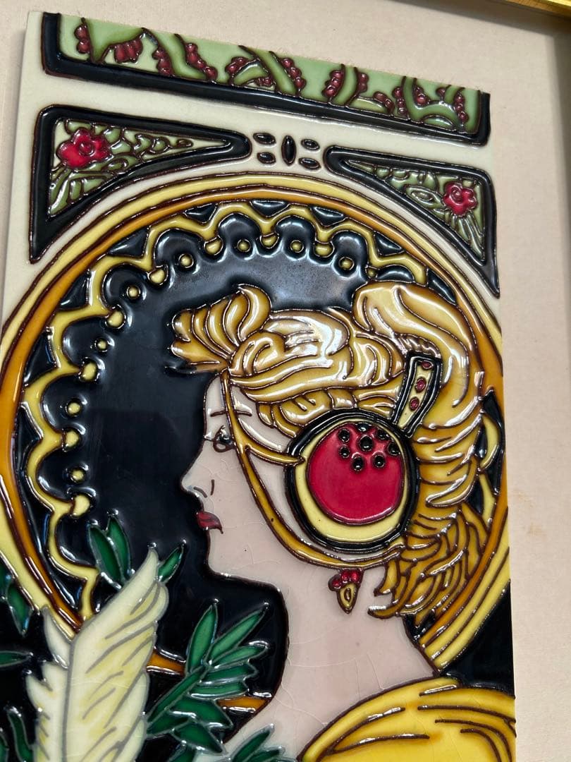 陶額　　貴婦人　絵　金運アップ