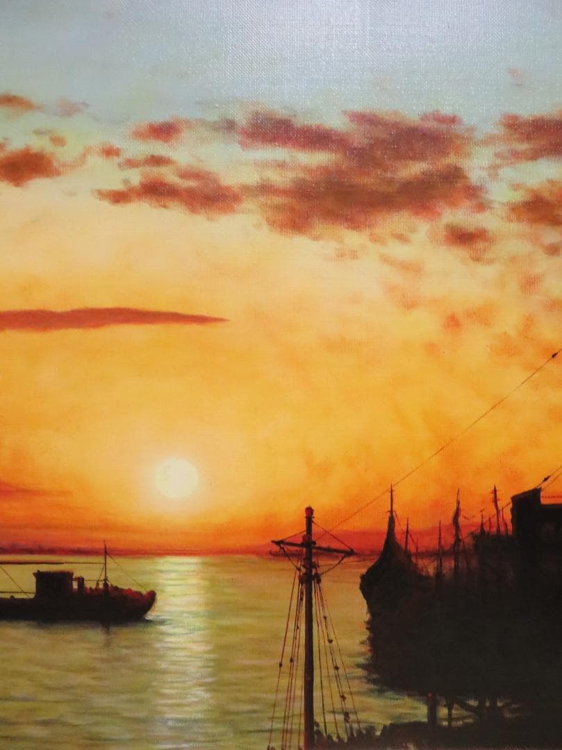 ◆ 荻島秀峰　「釧路港」　油彩　F8号　愛知県出身　伊豆美術協会会員　◆