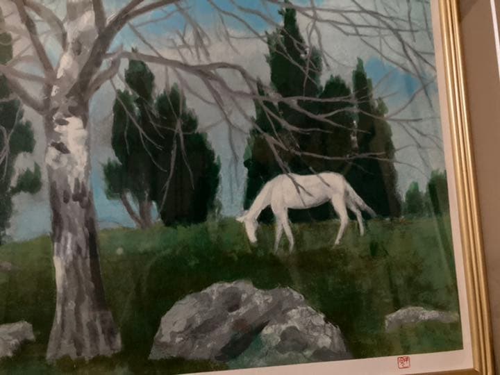 東山魁夷　早春の丘　10号　リトグラフ