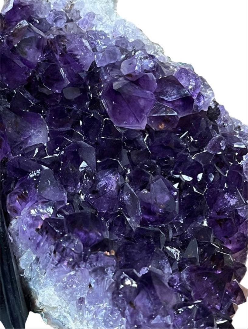 天然石 アメジスト クラスター 金鉱石入り 台座付き