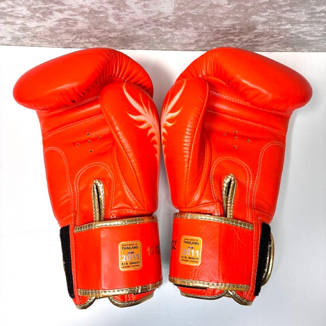 Raja Boxing 本革製 マジックテープ式 14oz ボクシンググローブ