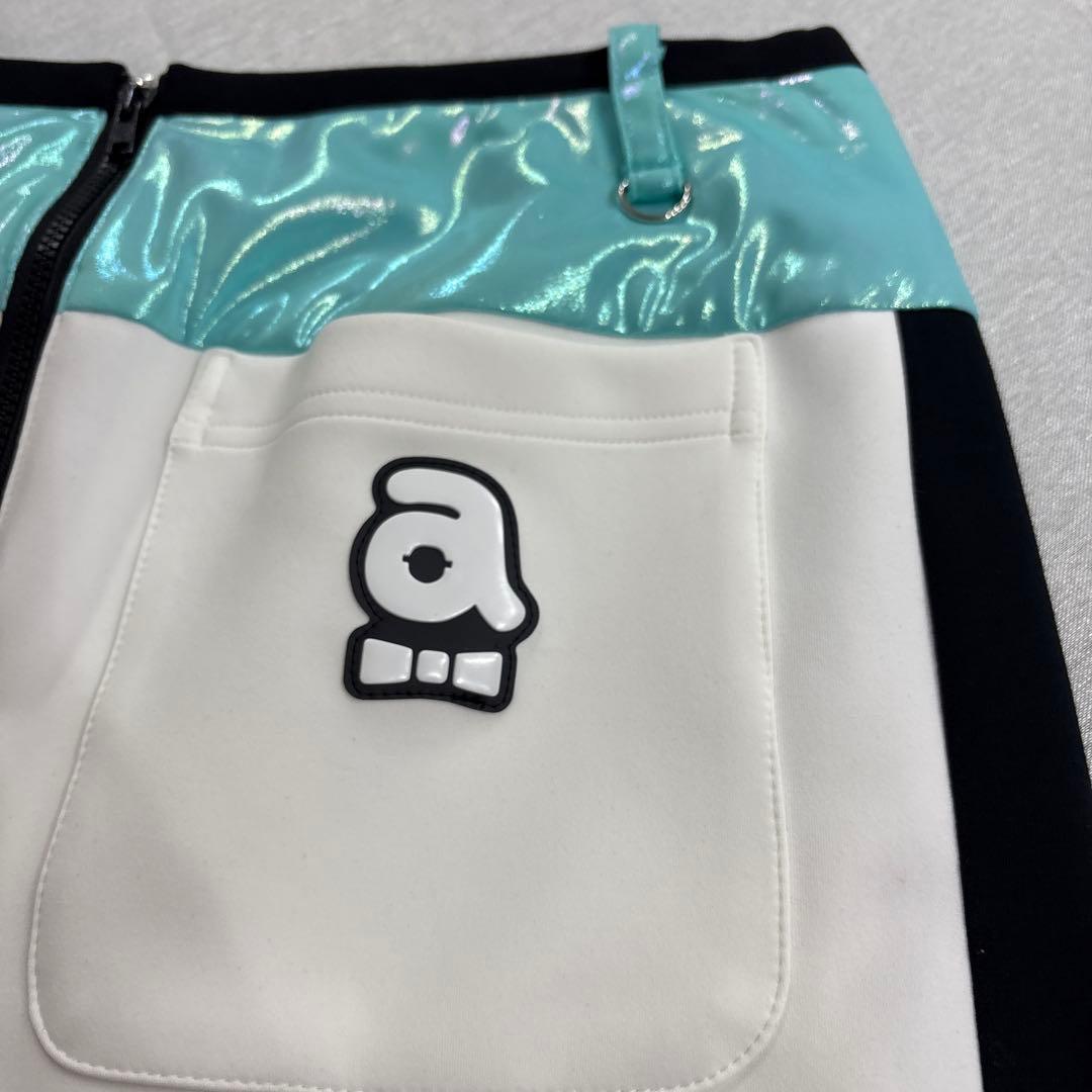 38 ARCHIVIO ライトグリーン　異素材切替スカート