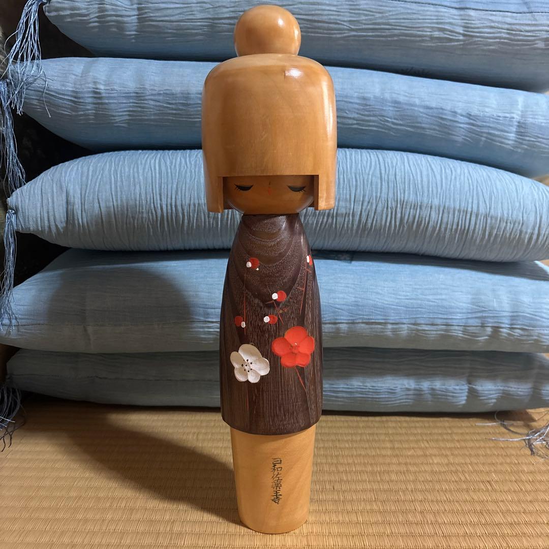 木製こけし 花の装飾付き30センチ以上