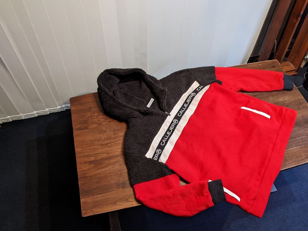 カジェヘラ　切替　ボア　ハーフジップ　パーカー　スウェット　ゴルフ　ウェア　黒