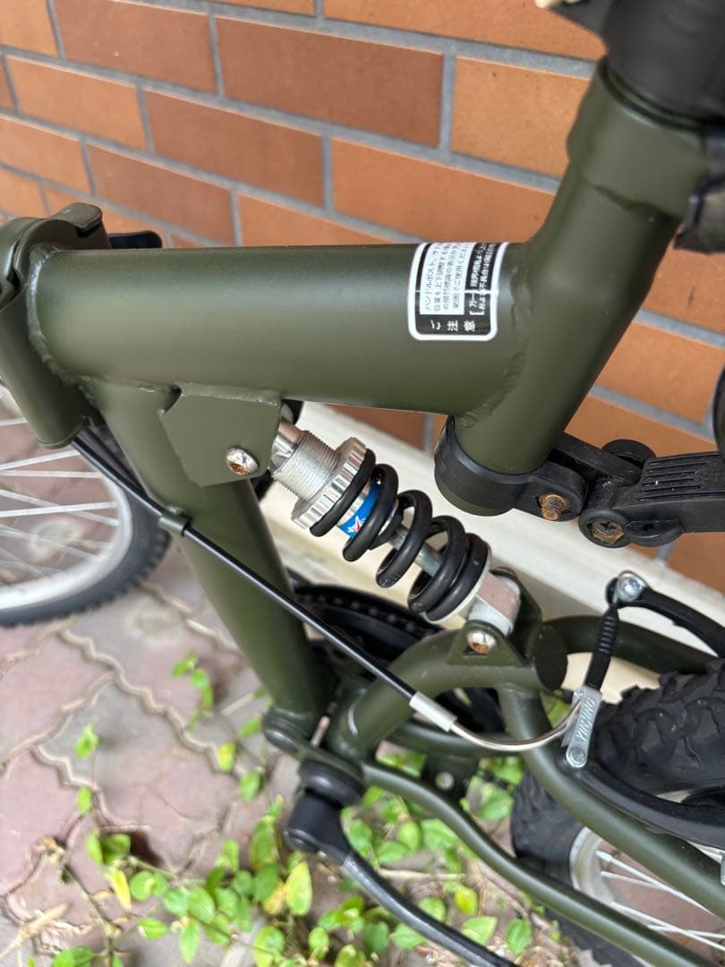 (武蔵小杉ー綱島駅間引き取り価格) 折りたたみ自転車 オリーブグリーン