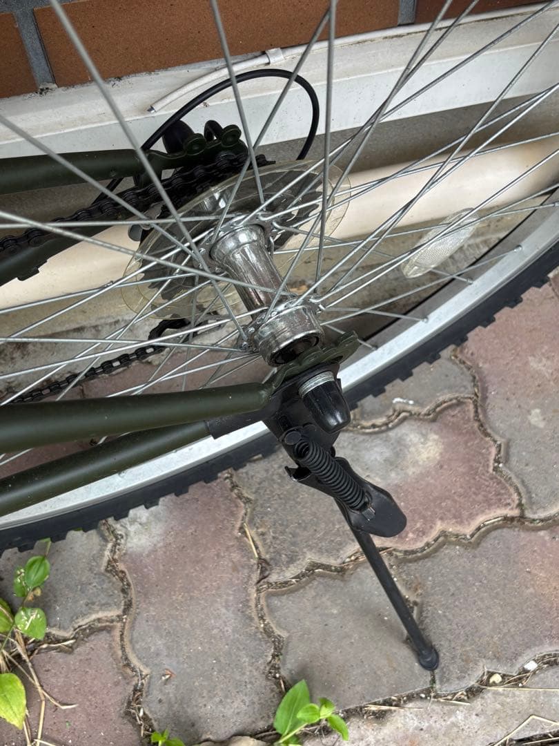 (武蔵小杉ー綱島駅間引き取り価格) 折りたたみ自転車 オリーブグリーン