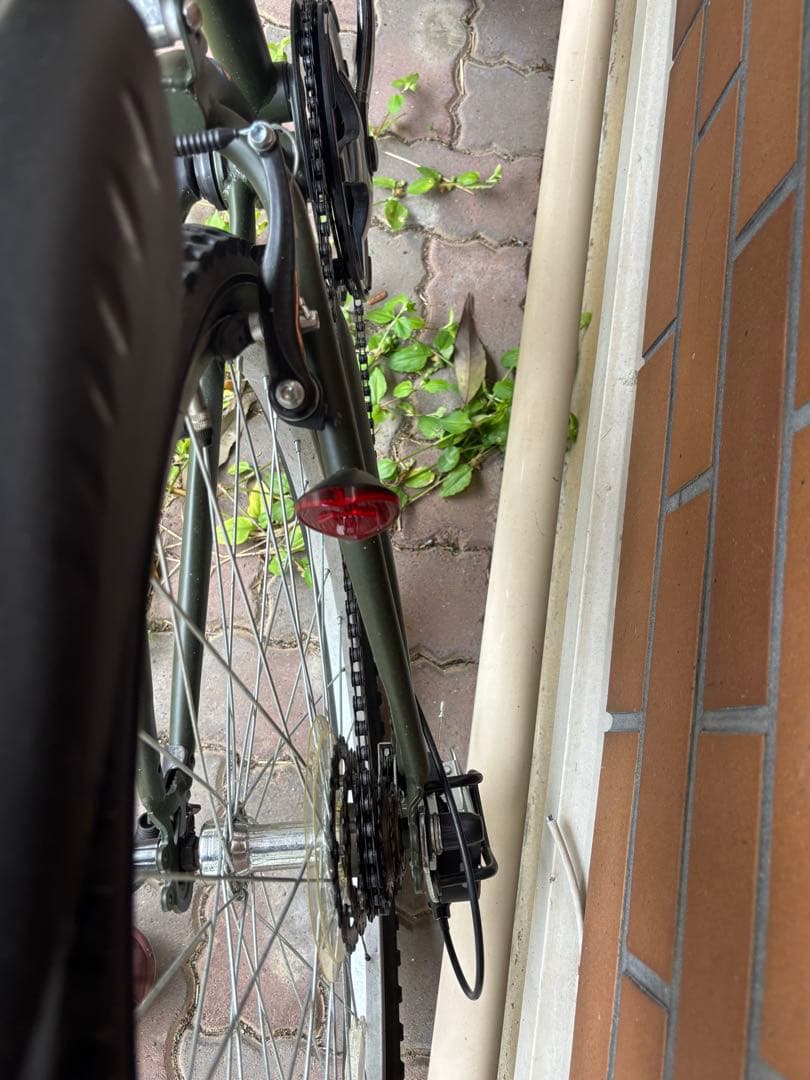 (武蔵小杉ー綱島駅間引き取り価格) 折りたたみ自転車 オリーブグリーン