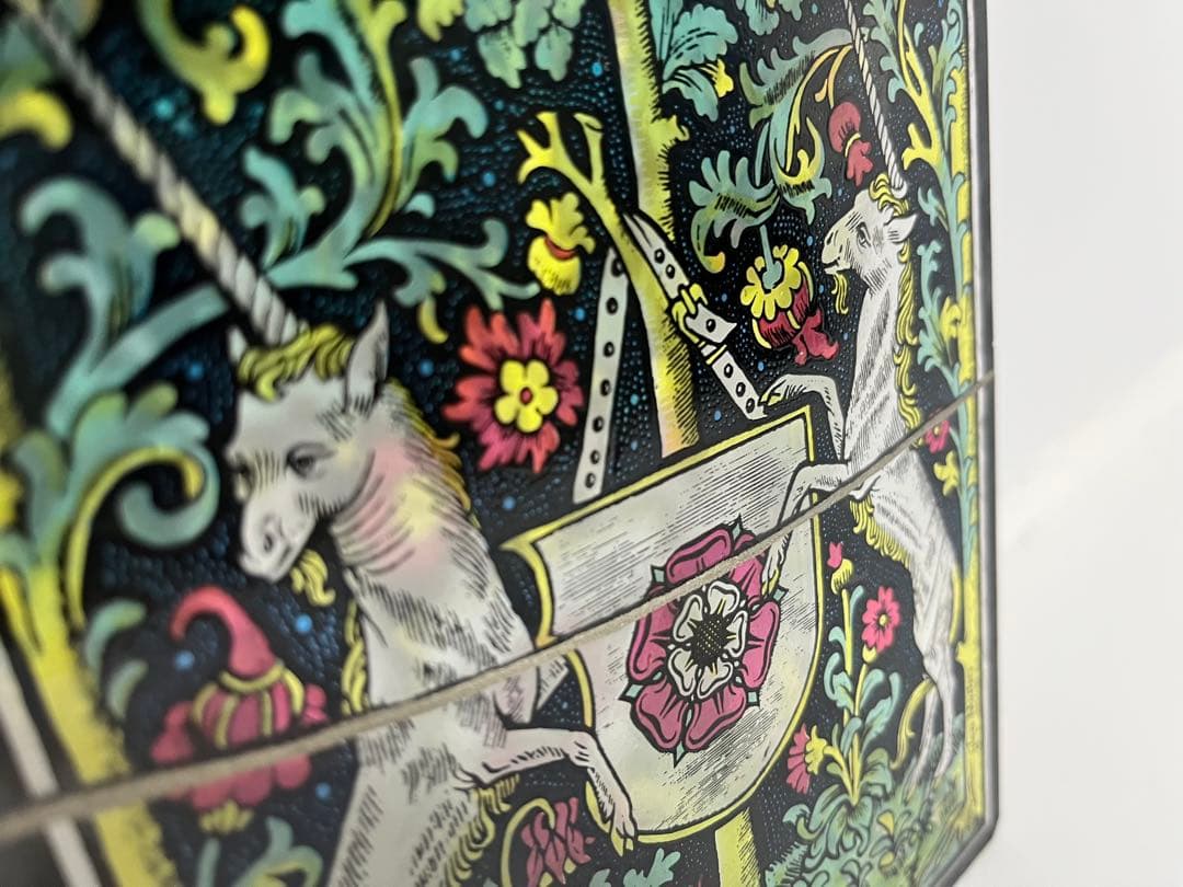 ステンドグラス 二匹のユニコーン グラスマスターズ 金継ぎ(錫)修復品