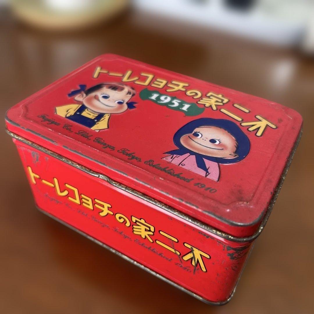 不二家チョコレート　ペコちゃん　ヴィンテージ缶