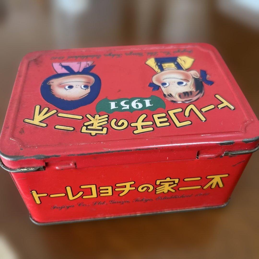 不二家チョコレート　ペコちゃん　ヴィンテージ缶