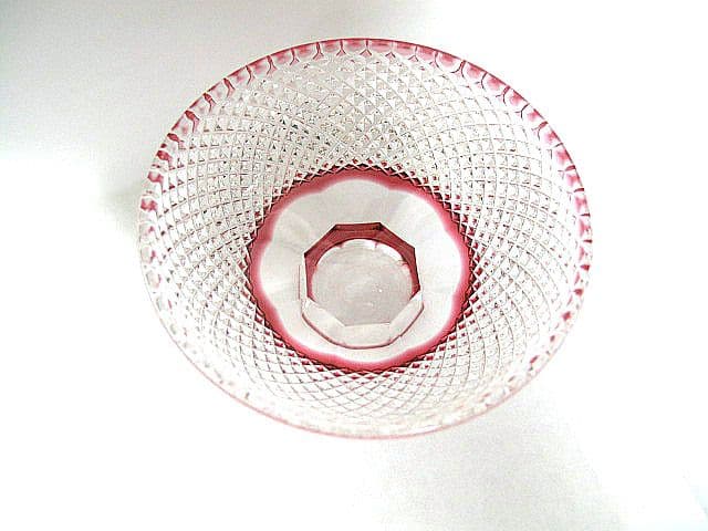 未使用品　伝統工芸士 「藤崎清一」作 江戸切子 お猪口 色被せガラス　切子ガラス