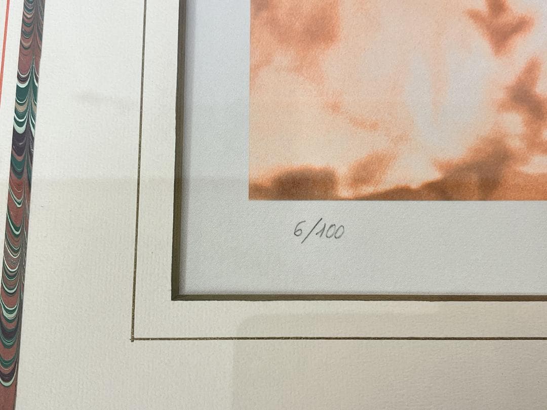 リトグラフ【ヨシ・ワタナベ】(渡辺芳夫) オリンポスの夕ぐれ 6/100