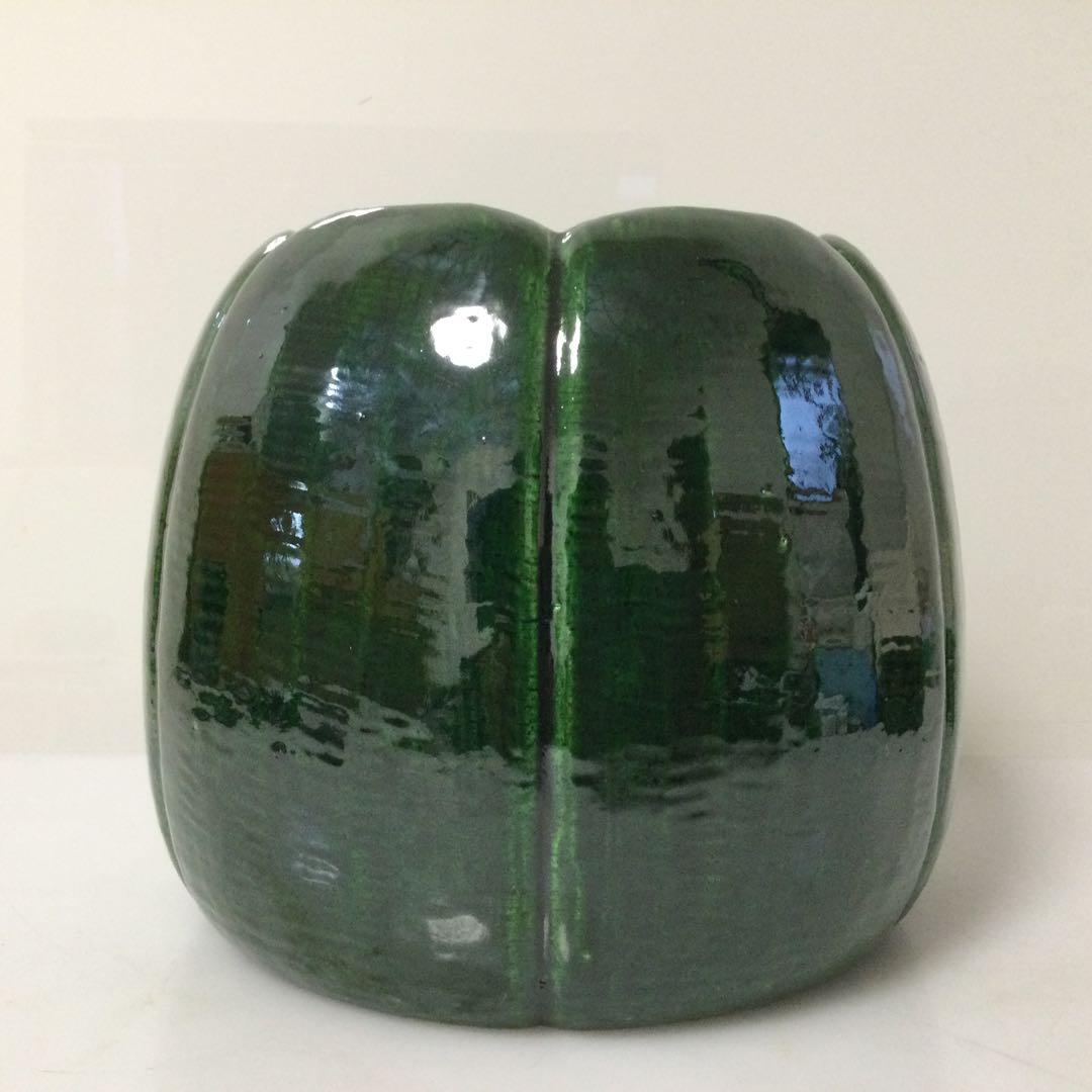 楽焼 青楽 手焙火鉢 手炙 川崎和楽作 香炉 茶道具 炉道具 供箱 L315