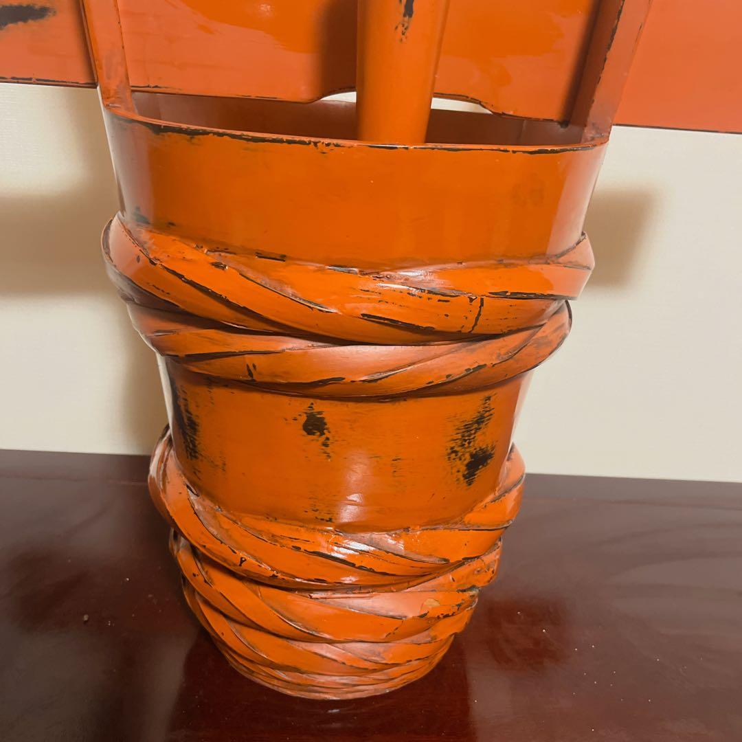 【アンティーク】角樽 縁起物 朱塗り 天然木 古道具 正月飾り 伝統工芸