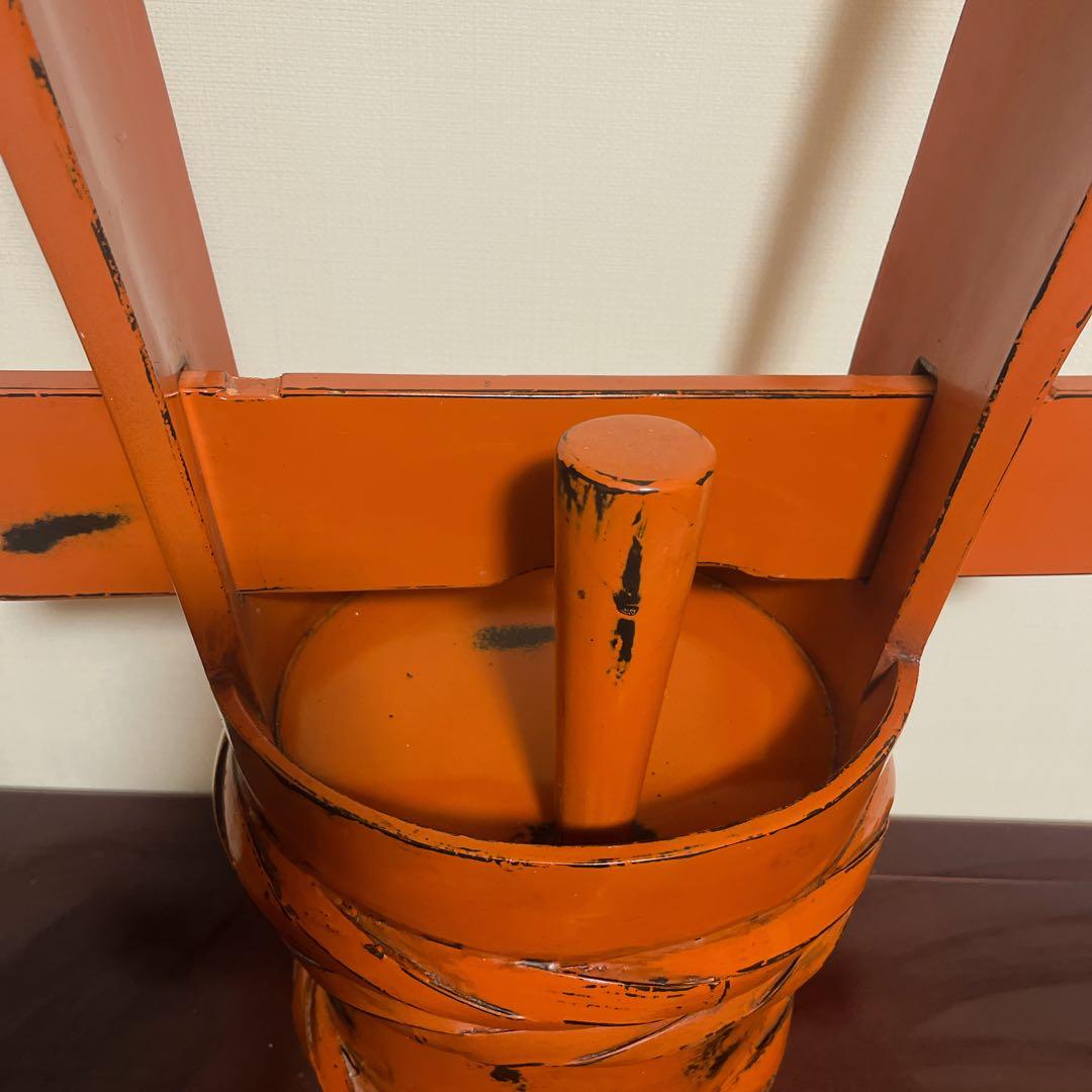 【アンティーク】角樽 縁起物 朱塗り 天然木 古道具 正月飾り 伝統工芸