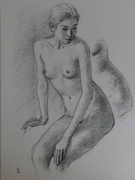 高塚省吾、裸婦、希少限定大判額装用画集より、高級額付、美品