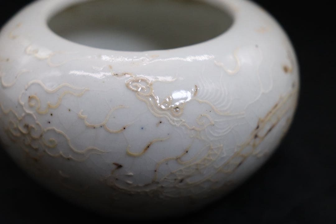 中国　明時代　龍紋　白磁香炉　アンティーク　送料込み260131