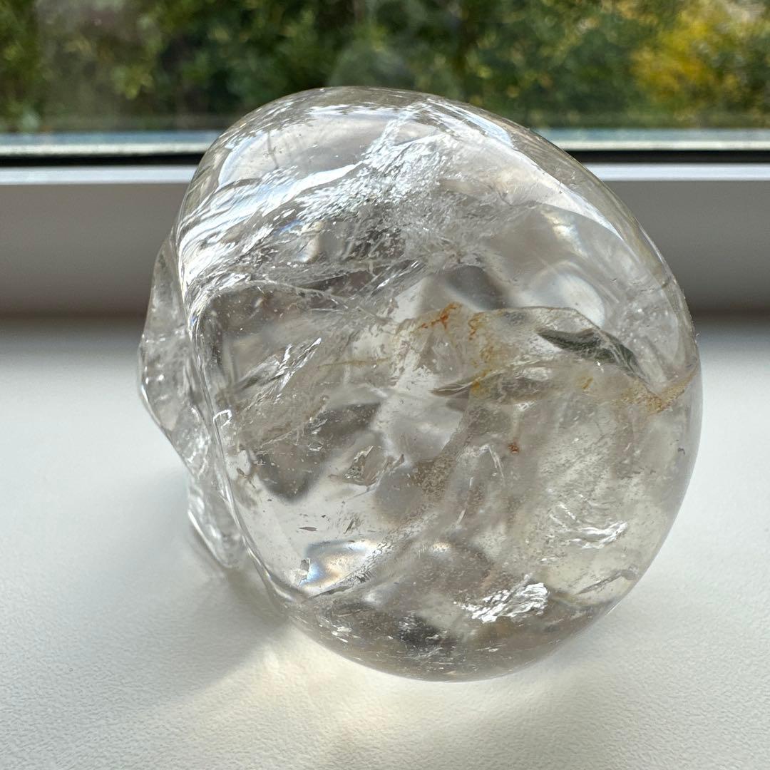 スカル　クリスタル　虹　クリアクォーツ　アイリス　水晶　163.6g 天然石