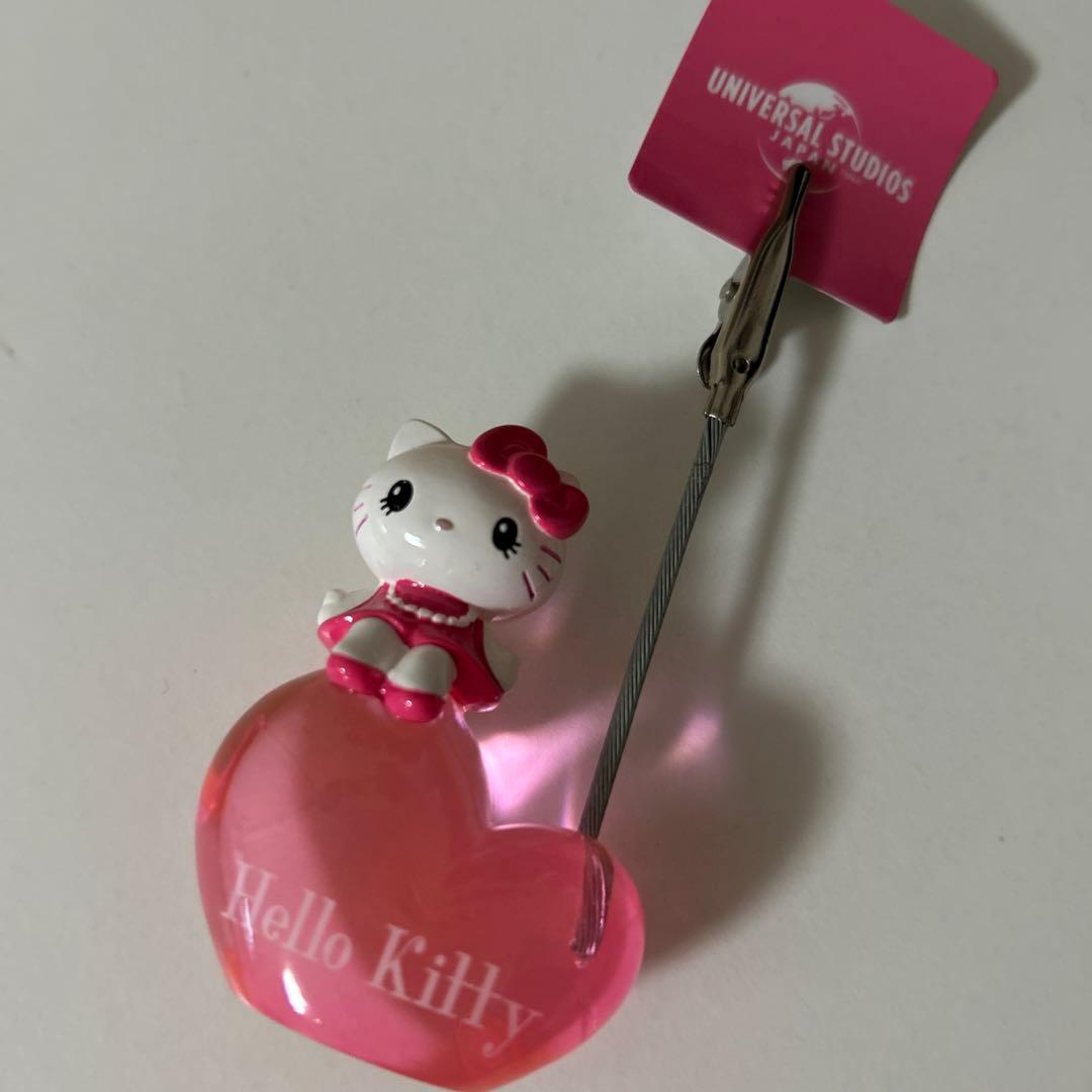 キティ　usj ハート型メモスタンド