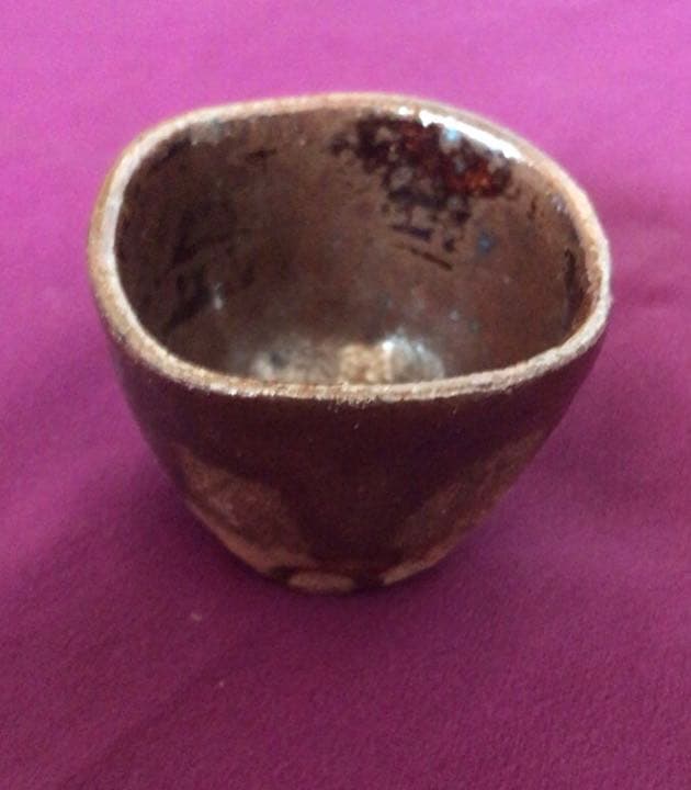 茶道具萩焼茶碗　長谷川清峰☆共箱☆おまけお猪口付き