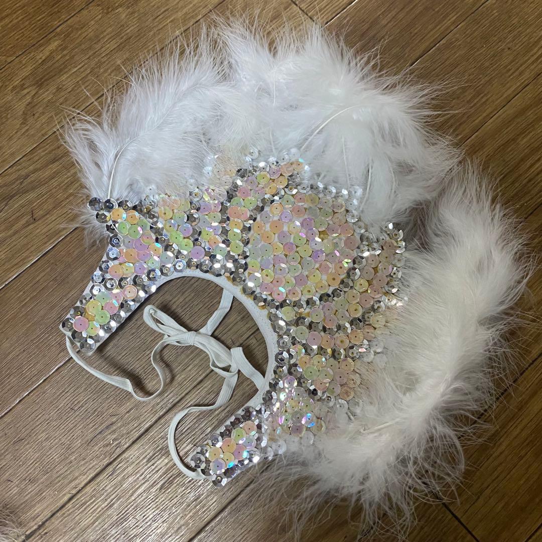 羽&スパンコール装飾ダンスコスチューム