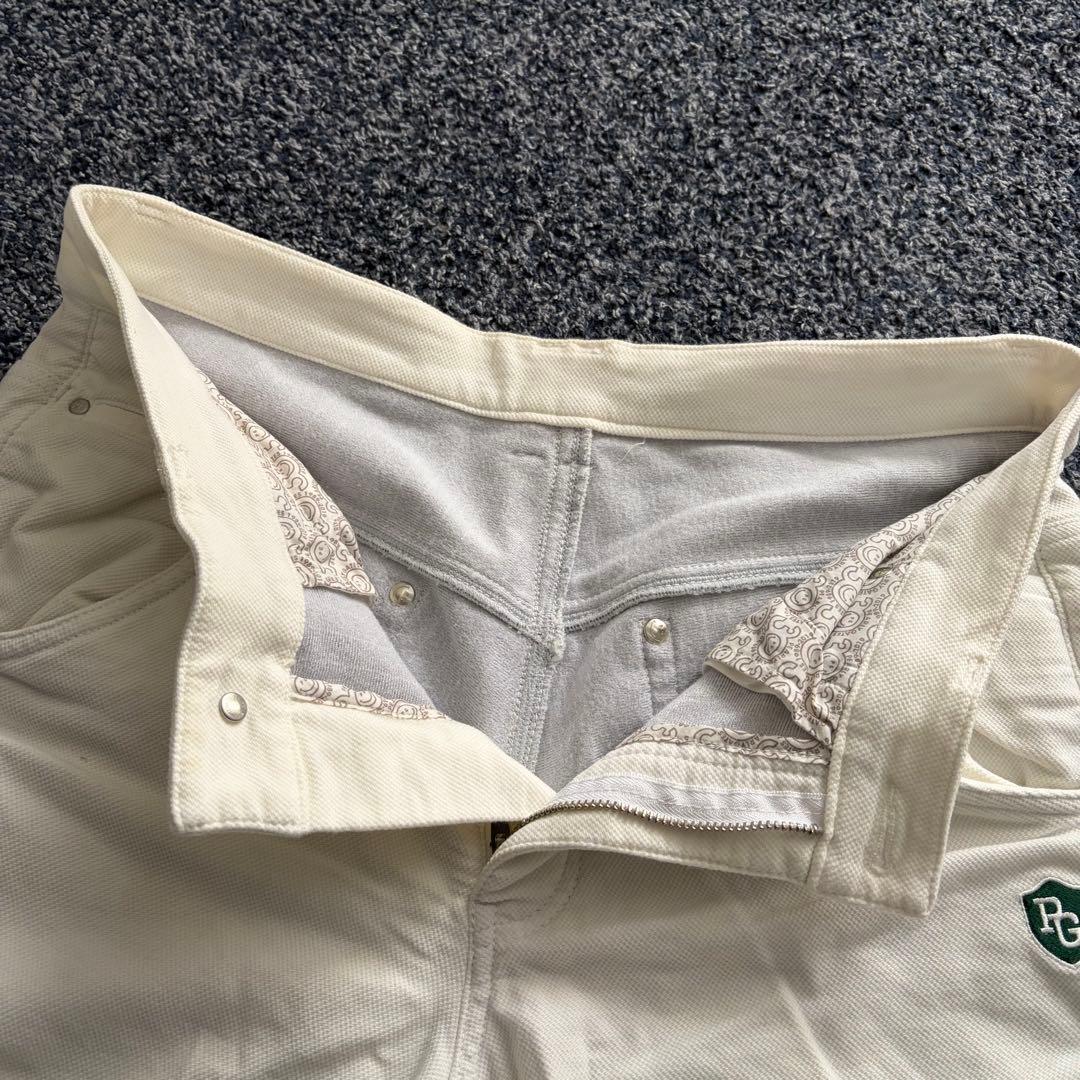 パーリーゲイツ　裏起毛　防風　ストレッチ　パンツ　ゴルフウェア　ホワイト　4