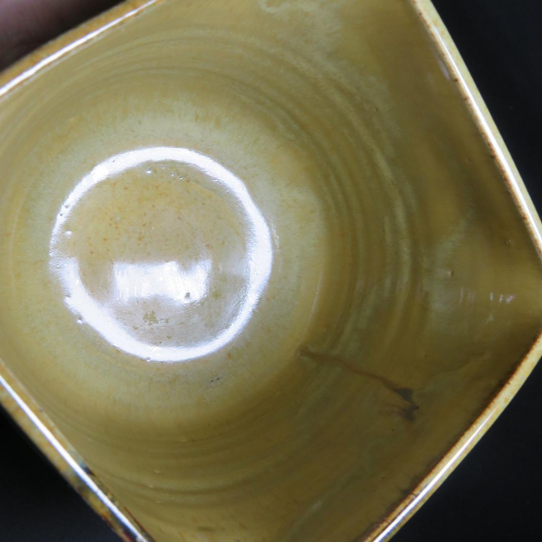 水指 水差し 高取釉 四方 森岡壽祥 作家物 木箱 共箱 茶道具