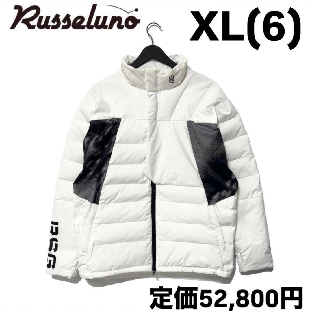 新品 ラッセルノ ゴルフ パデッド ジャケット ペイズリー ホワイト XL 6