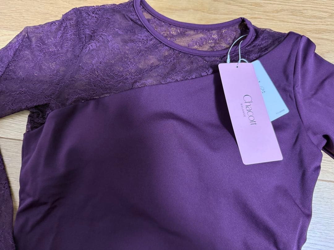 チャコット　新品　レースコンビ　トップス　L バレエ　ヨガ