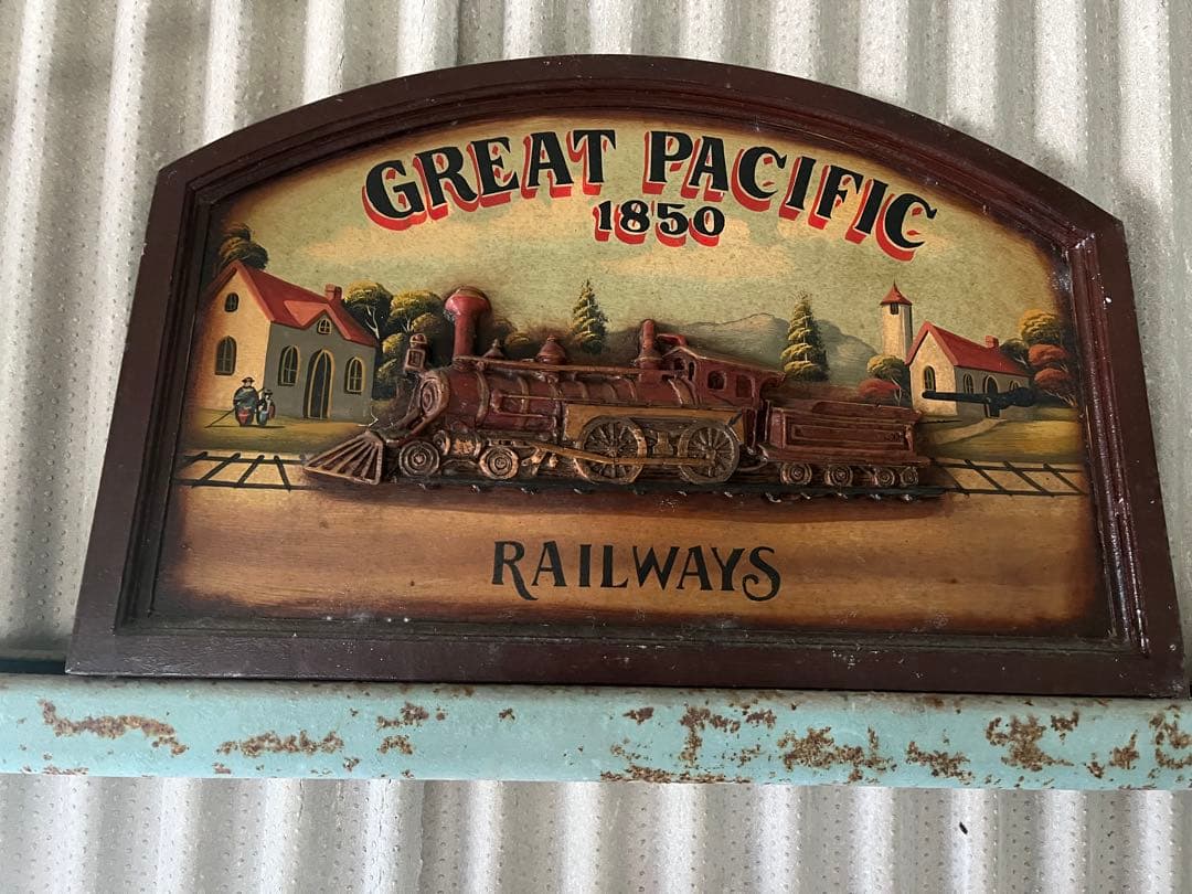 Great Pacific 1850 鉄道 レリーフ　ヴィンテージサイン　看板